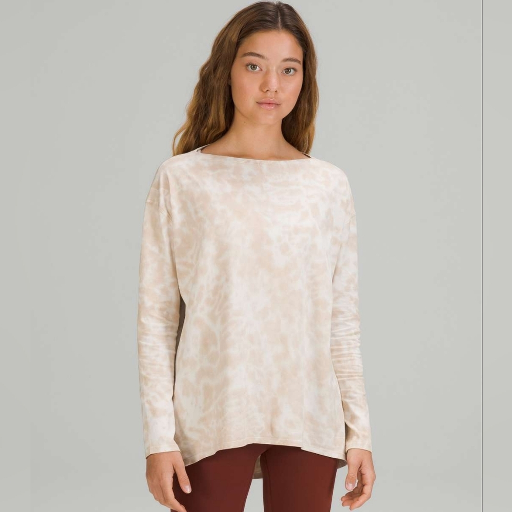 Lululemon Back In Action Long Sleeve T-shirt In Marmoleado Tie Dye Size 6